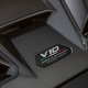 The carbon fiber engine cover of the Lamborghini Huracan Tecnica's V10 engine.